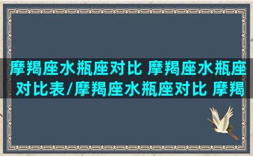 摩羯座水瓶座对比 摩羯座水瓶座对比表/摩羯座水瓶座对比 摩羯座水瓶座对比表-我的网站